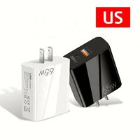 Chargeur GaN 65W PD33W, tête de charge rapide, chargeur de téléphone portable QC3.0 pour iPhone 14 Pro Max, ordinateur portable, adaptateurs de chargeur GaN universels