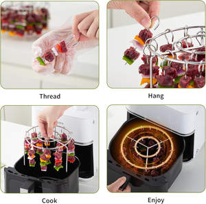 Brochettes antiadhésives pour la cuisson, en acier inoxydable, de haute qualité, réutilisables, <span class=keywords><strong>kit</strong></span> d'accessoires pour friteuse à air, grill, 24 brochettes, <span class=keywords><strong>barbecue</strong></span> - Product Image 4