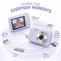 Kamera Sinema Digital CCD Warna 2,4 inci 44MP Portabel Cocok untuk Anak-anak, Pelajar, dan Pemula.