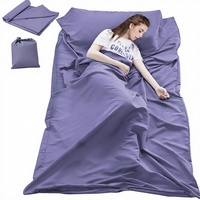 Doublure de sac de couchage en nylon de type enveloppe WQ, rembourrée en coton, 3 saisons, grande taille, portable, pour hôtel, drap de couchage léger pour adulte