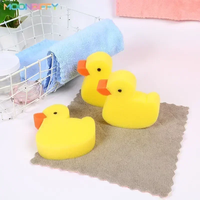 Éponge de bain pour bébé en forme d'animal JIY OEM, canard, dessin animé, en pulpe de bois naturelle, coton, pour le corps/le visage, accessoires pour nouveau-nés
