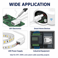 Câble USB en cuivre étamé sur mesure, directement de l'usine, avec connecteur à extrémité nue en PVC pour ordinateur, automobile et appareils électroménagers