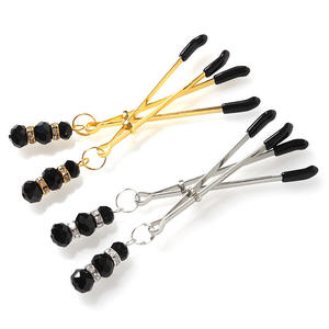 SM Black <span class=keywords><strong>Diamond</strong></span> Long Pin erotico pinze per capezzoli per Bondage Gear - Product Image 2