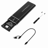 Carcasa Externa para Disco Duro SSD de Protocolo Dual NVMe + NGFF M.2 de Aluminio Más Vendida con Adaptador USB 3.0 a M.2