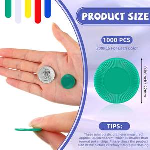 Fichas de Juego de Plástico ABS de 22 mm, 1000 Unidades, 5 Colores, para Contar en Juegos de Bingo - Product Image 2