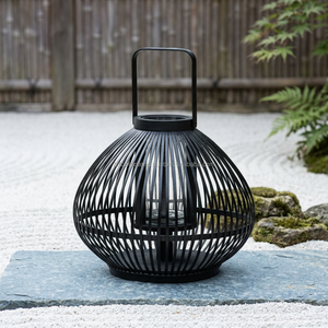 Decorative Black Brush <b>Gold</b> Centerpiece Moroccan Glass Hanging Home and Garden Metal Candle <b>Lantern</b> - Product Image 2
