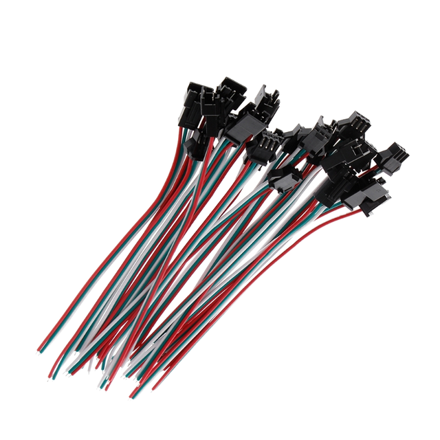 Custom 3-Pin JST ConnectSM or 15cm Wire Cable Pigtail Plug Male Female Adaptor for LED Strip Lighting DC Electron 2A Accessories