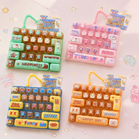Porte-clés Clavier Cartoon Mignon Portable 26 Touches, Jouet Anti-Stress, Pendentif Décoratif pour Sac, Cadeau Artisanat Nouveauté