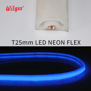 Bande <span class=keywords><strong>LED</strong></span> néon flexible T25 demi-rond B2 DIN4102-1 à faible émission de fumée, sans halogène, en silicone écologique, 24V, lumière uniforme - Product Image 2