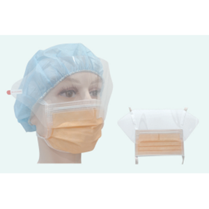 Fuzelong Mascarilla quirúrgica <span class=keywords><strong>dental</strong></span> no tejida de 3 capas con visera de protección ocular Ear-Loop - Product Image 1