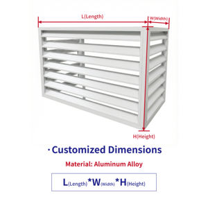 कस्टम एल्यूमीनियम एसी यूनिट कवर-एचवीएसी बाहरी सुरक्षा के लिए वेदरप्रूफ लाउवर डिजाइन - Product Image 4