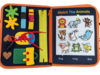 Tableau d'activités Montessori portable en feutre pour tout-petits 3+ ans, avec activités d'apprentissage préscolaire et compétences de vie