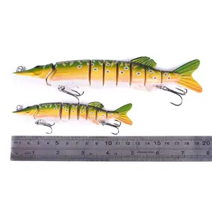 18.5g 67.7g poisson à corps long de taille différente 7 sections appâts articulés de leurre de pêche personnalisés