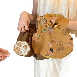 Tongxingyuan Girls Chinese Style Vest Shorts Set Summer Baby Toddler Traditional Clothing Two Piece Outfit - Product Image 5