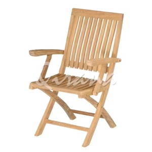 Sillón plegable de madera de teca personalizable OEM Mónaco elegante y cómodo para Comedor Cocina patio para cafetería asientos al aire libre - Product Image 1