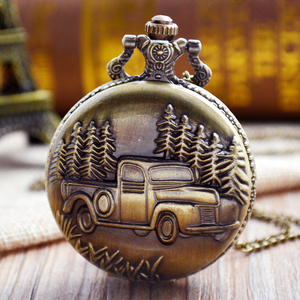 <span class=keywords><strong>Montre</strong></span> de poche en quartz bronze 1903, style voiture <span class=keywords><strong>ancienne</strong></span>, sculptée, homme <span class=keywords><strong>femme</strong></span>, pendentif chaîne accessoires Reloj De Bolsillo - Product Image 4
