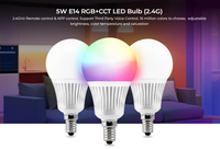 Ampoule LED E14 5W RGBC+CCT avec télécommande RF sans fil 2,4G 8 zones, éclairage LED multicolore