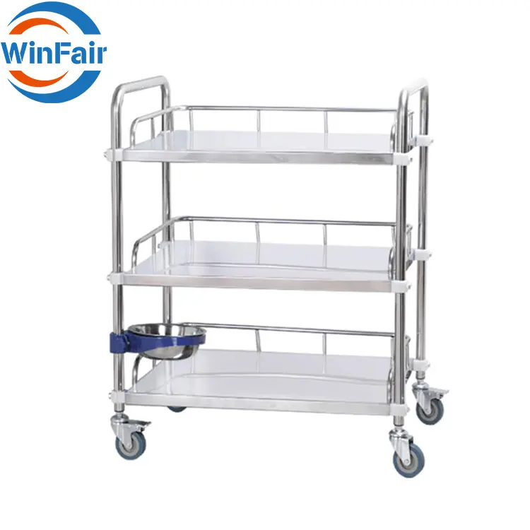 WinFair fornisce carrello in metallo carrello per uso ospedaliero in acciaio inossidabile carrello per attrezzature per strumenti carrello medico carrello ospedaliero