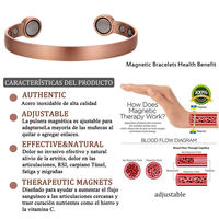 Pulseras Magnéticas de Cobre Puro 99.99% Hechas a Mano al por Mayor, Brazaletes Minimalistas Ajustables de Alambre de Cobre para Alivio del Dolor