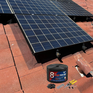 Filet de protection anti-oiseaux, rongeurs et écureuils en acier galvanisé pour panneaux solaires, pour les panneaux photovoltaïques au sol et sur toiture de fermes solaires - Product Image 1