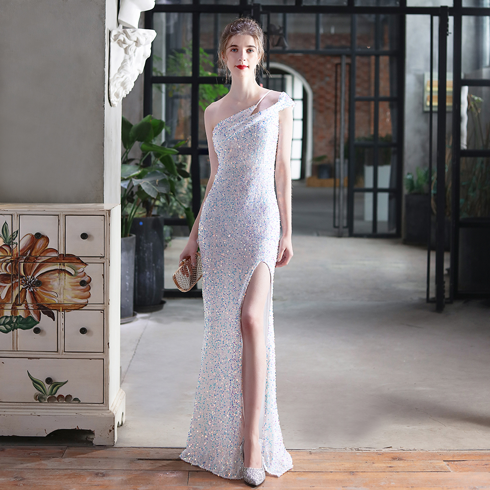 chinese dress ladies Strapless Sweetheart Long Mermaid Prom Dress CD332 Paris Blue / 2 main image 1