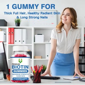 Hot Selling Premium Biotin Gummies Adult Healthcare <b>Supplement</b> Strawberry Flavored to Support Clear Skin and Immune System - Product Image 5