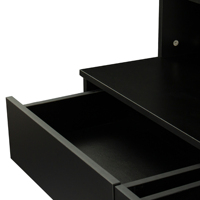 Ensemble de chambre à coucher 4 étagères ouvertes miroir de maquillage avec lumière LED coiffeuse 2 tiroirs coiffeuse moderne en bois stock in U.S noir