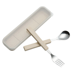 Modern 430 Stainless Steel Flatware Set with <b>Plastic</b> Handles <b>Mirror</b> Polish Dishwasher Safe Smooth Safety Edge Spoon Fork Set - Product Image 1