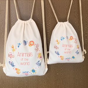 Mochila de Algodón con Logotipo Personalizado para Estudiantes, con Bonito Estampado Deportivo, Bolsa con Cordón para la Escuela y Deportes - Product Image 2