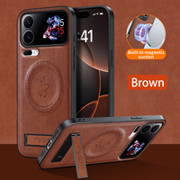 Étui de téléphone robuste avec support magnétique pour Xiaomi MI 18 Pro/MI 18 Pro MAX, coque arrière en cuir PU avec béquille