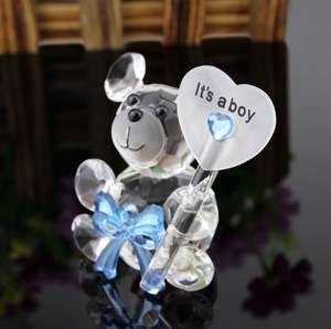 Figurines d'ours en cristal ornements cadeaux de baptême de bébé cadeaux pour garçon fille bébé douche et enfants Souvenirs d'<span class=keywords><strong>anniversaire</strong></span> - Product Image 4