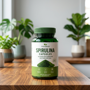 Cápsulas de Espirulina Natural, Alga Verde Pura, Superalimento Rico en Nutrientes, Suplemento Dietético Vegano a Base de Plantas, Fórmula para el Bienestar Diario - Product Image 1