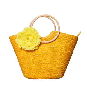 Bolsa de Mano Casual de PVC de Gran Capacidad para Verano, con Flores y Cierre de Cremallera, Tipo Canasta para Compras o Playa - Product Image 1