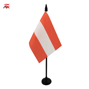 Drapeau <span class=keywords><strong>de</strong></span> table national autrichien en gros, polyester, base en plastique <span class=keywords><strong>noir</strong></span>, drapeau <span class=keywords><strong>de</strong></span> table autrichien, décoration <span class=keywords><strong>de</strong></span> bureau, réunion - Product Image 1