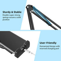 Support de tablette pliable multi-angles à bras long avec pince 360° °   Support de lit et de bureau rotatif et réglable pour téléphone et tablette de 4,7 à 12,9 pouces