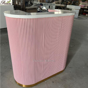 Elegante e Lussuoso Bancone Reception per Salone in Rosa Shocking e Oro in Vendita - Product Image 6