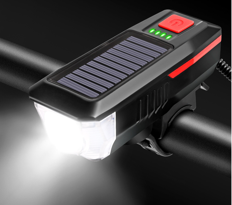 Аккумуляторные велосипедные аксессуары на солнечной батарее, велосипедный фонарь с сигналом SOS