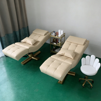 Table de Soin Visage Hydraulique, Lit à Cils Moderne, Chaise à Cils de Luxe, Table de Massage, Spa à Shampooing, Table de Beauté Courbée, Mobilier de Salon