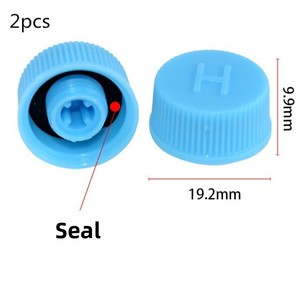 ฝาครอบวาล์วแรงดันสูง AC สีฟ้าอ่อนพร้อมซีลยาง ขนาด 19.2 มม. ฝาครอบป้องกันพลาสติกสำหรับช่องเติมน้ำยาแอร์รถยนต์ - Product Image 3