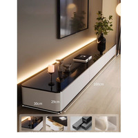 Meuble TV de luxe moderne de nouvelle conception en marbre avec éclairage LED pour salon, vente en gros