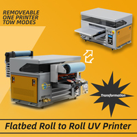 LK-4060 Printer A2 40*60CM ukuran cetak CMYK Roll & Flatbed 2 in 1 Roll untuk Roll DTF Printer untuk dilapisi kaus kulit kayu