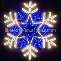 Luces LED Decorativas con Forma de Copo de Nieve, Impermeables IP65, Diseño Temático, 60cm 30CM, para Paisajes Navideños, Exteriores y Calles