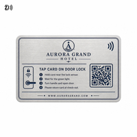 Carte-clé RFID en acier inoxydable personnalisée en gros, carte d'accès sans contact NFC pour hôtels de luxe, clubs de golf, gymnases