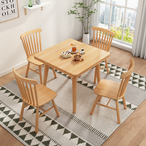 Solid Wood <b>Dining</b> <b>Table</b> And <b>Chair</b> Set 4 Piece Convertible Foldable For Small Homes And Apartments <b>Dining</b> Room Set - Product Image 1
