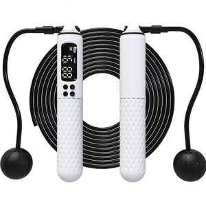 Corde à sauter numérique intelligente sans fil réglable pour fitness à domicile, entraînement des jambes, comptage des calories et minuterie intégrée - Product Image 1