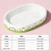 Lit à gratter pour chat en carton ondulé ovale, durable, pour chats d'intérieur