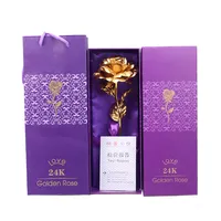 2022 Creative Valentine Gifts Single 24K Gold Rose Flower Box For Wife Girlfriend Mother