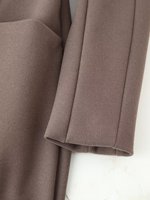 Manteau long décontracté à épaulettes pour femme, nouvelle collection 2026, style rétro chic en laine à manches longues et taille cintrée