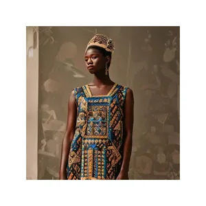 Low Price Fashion Modern Ankara Textiles African Wax Print Dresses In Bold Patterns