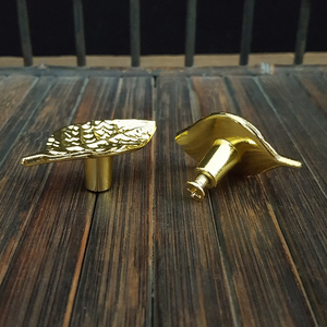 Wholesale Gold Leaves Metal Handles &amp; <strong>Knobs</strong> for Fragrance/Candle Jar Lid Drawer Toothpick Box <strong>Cabinet</strong> Door Home Decoration - Product Image 4